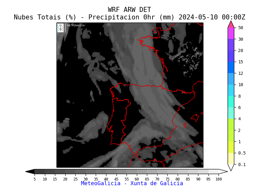 Modelo WRF: Nubes + precipitaciones en la Península
