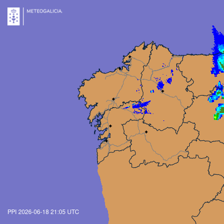 Imagen del radar de las últimas tres horas